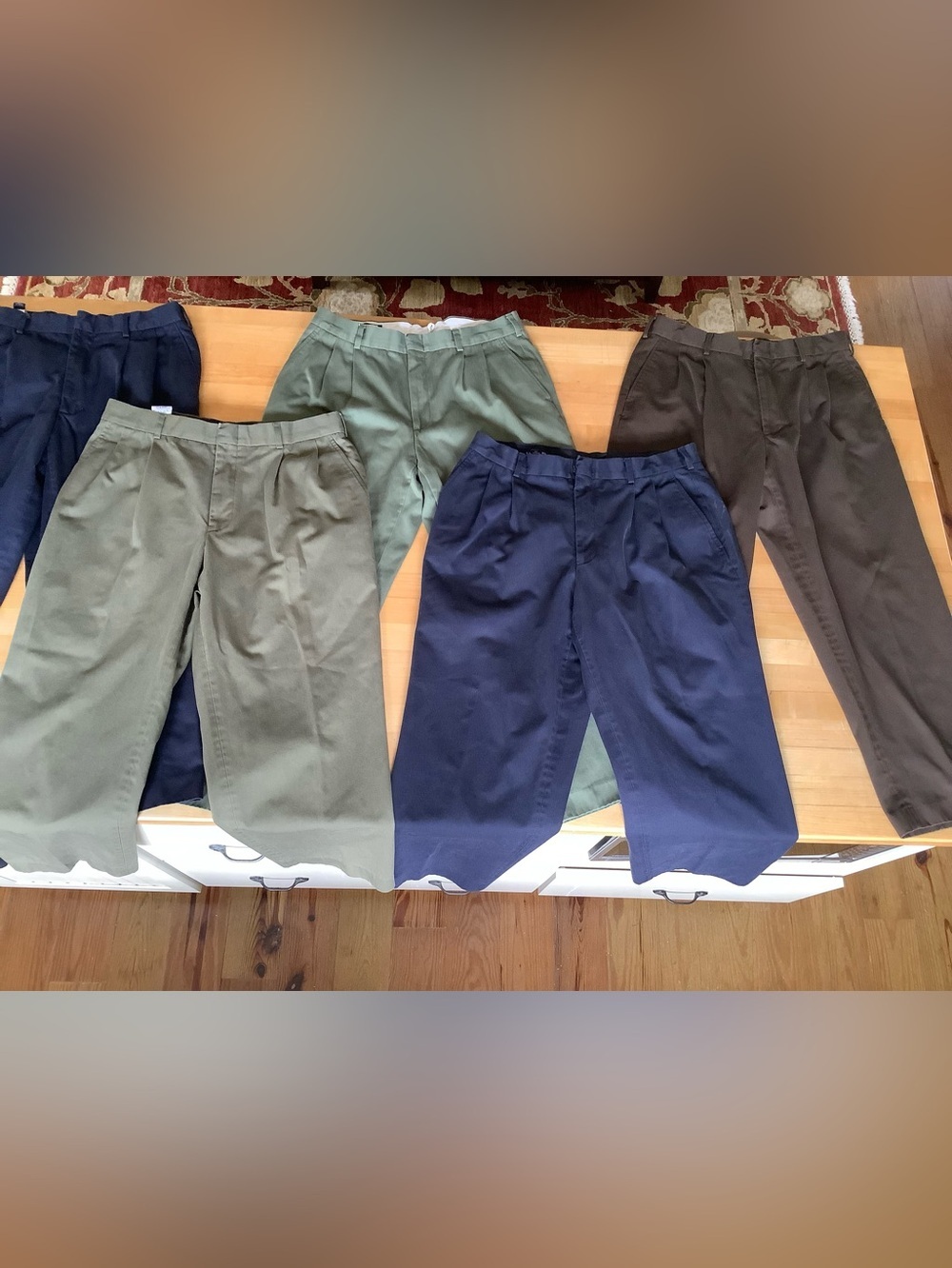 Vintage Lands’ End Traditional Fit Pants 33 x 26.5” Lot of 7 - Picture 4 of 8